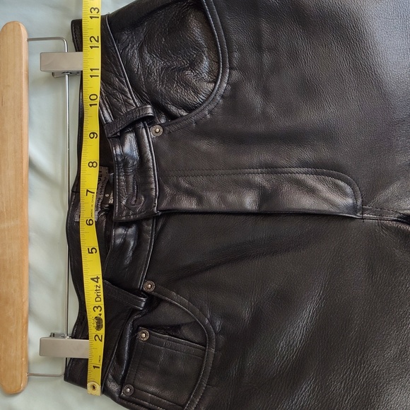 High waist five pocket genuine leather pants women's US 6 - Picture 6 of 8